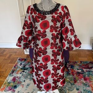 Karl Lagerfeld Sheath Dress Red Floral